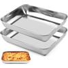 Dhisperares 2 Pezzi Teglia da Forno Rettangolare, 25,5 x 19.5 x 4,5 cm Teglia Forno