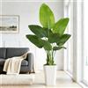 Keeplush Artificiale Uccello del Paradiso 150cm Alta con Vaso Bianco, Piante Finte da Interno Grandi Finta con 9 Foglie, Albero Banano Artificiale Per Interni Esterno Soggiorno Ufficio Giardino Dec