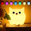 LOVERUIS Luce notturna per bambini, gufo, 7 colori, ricaricabile, USB, timer da 30 minuti