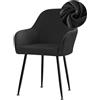 Highdi Coprisedie con Schienale in Velluto Elasticizzato, Copri Sedia con Braccioli, Universali Fodera per Sedia da Pranzo, Lavabili per Casa, Cucina, Ristorante Feste Décor (Nero,2 Pezzi)