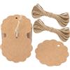 G2PLUS 100PCS Etichette Regalo,6x6cm Etichette in Carta Kraft Marrone