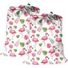 Maishijie Confezione da 2 sacchetti di tela di cotone resistenti per bucato, altamente resistenti, per vestiti sporchi, con cordino con chiusura a cavo (Flamingo)