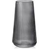 Briful Grande Vaso in Vetro Scanalato, 20 cm - Decorativo Moderno Trasparente per Fiori, Decorazione da Tavolo per Matrimoni, Ufficio, Soggiorno