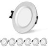 Sanyoung Faretti LED Soffitto 12V Dimmerabile, 3W Alu Faretti led da Incasso 3000K Bianco Caldo 240LM, Foro 58-62mm, IP44 Faretto LED Ultrasottile per Barca Caravan Cucina Bagno, Nichel, Set di 6