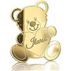 Carpe Diem Shop Ciondolo Orsetto Plexiglass 5cm Personalizzabile Mini Orso con Cuore Decorativo in Plexiglass Specchiato, 38 mm, Personalizzabile con Incisioni, per Bomboniere e Segnaposto