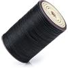 Jiuyaoyaoyao 1 Rotolo Cordone Cerato Nero, 0,55 mm x 120 m Filo Cerato, Cotone Cerato per Bracciali, Waxed Cords, Filato Cerato per Bracciali Collane Cucito