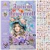 LuminCross Adesivi Scrapbooking Vintage, Sticker Book Washi da 24 Fogli con 480 Motivi Pretagliati, Figure e Fiori Acquerello in Stile Viola Blu, per Journaling e Diario Creativo, Junk Journal, Collage Fai da Te