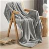 QOFLY Coperta in Morbido Pile di Flanella, Copridivano 100x150 cm grigio chiaro per poltrone divano e divano letto singolo home decor