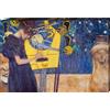 1art1 Gustav Klimt Poster Stampa Artistica su Tela La Musica, 1895 Quadro da Parete sulla Barella | Murale XXL | Immagine 120x80 cm
