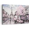 ARTTOR Quadri Moderni su Tela 120x80 cm Stampe da Parete Architettura Persone 3149 | Parigi Sentiero Illustrazione Quadro Decorativo XXL 1 pezzo Soggiorno Arte da Parete Decorazione da Parete ARTTOR
