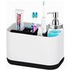 XFLYP Portaspazzolino, Portaspazzolino Elettrico per Tutti i Tipi di Dentifricio e Spazzolino da Denti, Scatola Portaoggetti da Bagno, Nessuna Perforazione Richiesta, per Bagno (Nero)