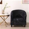 Highdi Copripoltrona Elasticizzato 1 Posto Chesterfield, Poltrona da Club Copridivano Stampati Universale Lavabile Rimovibile per Bar Soggiorno Camera da Letto Reception (Marmo Nero)