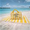 TexLom Telo Mare Fouta con Frange 80x160 cm con Borsa Coordinata Con Zip, Leggero e Assorbente (Giallo)