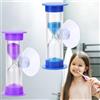 KUAOWT Clessidra Bambini, 2 Pezzi Timer a Clessidra 2 Minuti 3 Minuti con Ventosa, Clessidre Colorato Orologio da Sabbia Timer per Cucina, Lavarsi i Denti, Apprendimento, Gli Sport e i Giochi (Viola, Blu)