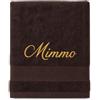 Manifattura Tessile Asciugamano Spugna Marrone Cacao - Telo Doccia Personalizzato con Nome Ricamato, 100% Cotone Morbido e Assorbente, Ricamo Artigianale, Idea Regalo Uomo Donna