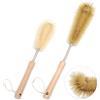 UPTALY 1 spazzola per bottiglie in nylon da 30 cm, 1 spazzola da cucina con setole da 38 cm, pieghevole, manico in legno di faggio, con asta in acciaio inossidabile da 9 mm, per bottiglie alte