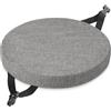 Generico Cuscini Sedie Rotondi Memory Foam, Cuscino Sgabello Bar Antiscivolo con Lacci e Fodera Lavabile, Coprisedia Tondo per Cucina Sala da Pranzo Bistrot, Misure 30-50cm(Grigio chiaro,35x35x3cm)