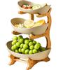 Sightday Cesto per frutta a 3 ripiani, scaffale per verdure, cestino per il pane, supporto in legno PP per frutta, vassoio di servizio, cesti per frutta, scaffale per la conservazione delle verdure per