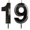 Cxryrzhe Candele a forma di numero 19, candele 3D per 19° compleanno, in cera di alta qualità e design con diamanti 3D, decorazioni per torte, decorazioni per feste, matrimoni, anniversari, celebrazioni