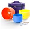 Hye-eun Set di 3 campane tibetane in cristallo, colori 432 Hz, 17,8 cm G + | Campana tibetana al quarzo, campane tibetane in cristallo, con custodia, per meditazione, rilassamento