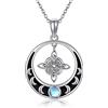 JERWLI Collana da strega in argento Sterling 925 con nodo magico, ciondolo a forma di strega pagana, croce celtica, gioiello per donne, ragazze, regali, Argento sterling
