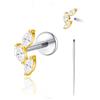 limerencia Gioielli per Piercing Corporeo in Titanio 18G, Orecchino con Retro Piatto a Filettatura Interna Tragus Helix Cartilagine Conch Medusa Stud per Donne e Uomini 1PZ, Titanio, Non pietra