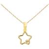 L'Atelier d'Azur Collana - Ciondolo in oro 18 carati 750/000 giallo, motivo: stella - catena dorata, zirconia cubica