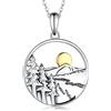 Cehuzeli Collana da montagna in argento Sterling con ciondolo di montagna regalo di gioielli Natura per sciatori, escursionisti, campeggiatori, scalatori, amanti della natura