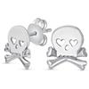 Bling Jewelry Stravagante Dolce Piccolo Cuore Occhi Caraibici Pirata Teschio E Crossbones Orecchini Per Le Donne Adolescente .925 Argento