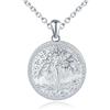 MICSAVI Collana Medaglione Donna con Albero della Vita Portafoto in Argento 925, Ciondolo Rotondo con Zirconi - Gioiello Personalizzata Foto Immagine per Mamma Fidanzata Moglie