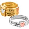 GSTFY Anelli impilabili a forma di cuore intrecciati personalizzabili in argento sterling 925/ottone, 2-5 nomi personalizzati, set di anelli impilabili per famiglia, festa della mamma, gioielli