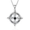 JERWLI Collana in argento Sterling con ciondolo a forma di nodo di strega, nodo irlandese, regalo per donna, 22.3 mm x 25 mm (Pendent), Argento sterling