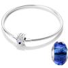 LNQOBU Bracciale in Argento con maglia Snake e chiusura a cuore Compatibile con Pandora Europei Charms da Donna