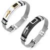 JewelryWe Bracciali da Uomo in Acciaio Inossidabile con Croce Colore Argento e Oro Regolabile