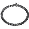 PROSTEEL Bracciali Uomo, Nero, Metallo Impermeabile,Catena Cubana Robusta Grossa, Hip Hop Punk 6mm 21cm