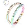 AROWRO Piercing da naso con doppia apertura, per setto nasale, conchiglia, daith, cartilagine, anello in acciaio chirurgico, 18 g, 16 g