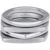 Breil, Collezione New Tetra, Set di 4 Anelli Donna in Acciaio Lucido e Satinato Ideali da Indossare Insieme o Separatamente, Colore Silver, Misura 16, Gioielli Donna e Ragazza