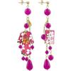 Lebole Maison Lebole Orecchini Donna, Orecchini Donna Pendenti Eleganti e Leggeri, con Tessuti Giapponesi, Pietre Naturali e Ottone Galvanizzato Oro, Gioielli Donna Artigianali Made in Italy, Idea Regalo Esclusiva