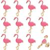 PH PandaHall 16 spille smaltate a forma di fenicottero rosa, a forma di fenicottero, 3,2 x 1,9 cm, spilla regalo con supporto, per cappelli da donna, vestiti, cravatte, vestiti, borse, zaini
