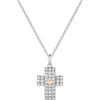 VLNET Collana croce in argento con cuore e angelo in argento rosato.Collezione Angeli di Roberto Giannotti. (croce angelo)