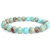 LLUXIA Bracciale in Shoushan Blu - Pietra naturale per lenimento, equilibrio e benessere - Litoterapia accessorio alla moda meditazione, Yoga, Reiki - Diaspro imperiale blu idea regalo per donna uomo