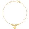 Sakrami Bracciale in Argento Placcato Oro con Charms, per Donne Ragazze Maestre Professori, Idea Regalo Ringraziamento Fine Anno, Compleanno + Dedica Incisa e Confezione Regalo (Quadrifoglio)