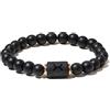 ZENSE - Bracciale uomo elasticizzato nero con perle Onyx ZB0382, Toro