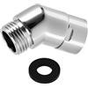 Aelxveba Adattatore per doccetta in ottone a 135° per prolunga per tubo doccia, compatibile G1/2 con braccio doccia e pomelli, design girevole e installazione semplice, colore argento