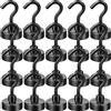 Neosmuk Ganci magnetici, 20 kg, nero, extra forte, conf. da 20 | Con magneti al neodimio per campeggio, officina, armadietto, outdoor e crociera, anche come appendiabiti