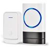 KEWUZY Campanelli Wireless, KEWUZY Campanello Senza Fili da Esterno IP44, 52 Suonerie, 5 Volumi Selezionabili, Wireless Doorbell con Raggio d'Azione 400M, Indicatore LED, Porta Campanello (Bianco)