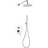 MAMMOLITI Marco Mammoliti | Kit Doccia Tondo con Braccio e Soffione, Completo di Miscelatore ad Incasso con Deviatore, Doccetta e Flessibile in Metallo, Cromato, 150-200cm