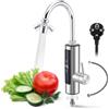 Eirolace Rubinetto elettrico da 3,4 kW con scaldabagno per cucina - Rubinetto dell'acqua calda con display digitale (30-50 °C), beccuccio girevole a 360° e doppio fascio, acqua calda istantanea per lavello