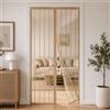 NARCISO - Zanzariera Porta Finestra Magnetica Facile da Montare con Felcro Adesivo Installazione Senza Fori per Tutte le Porte, Tenda Antimosche per Porta Esterna Chiusura Calamita (140x240cm, Beige)