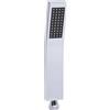 VZU Soffione doccia piccolo, ad alta pressione, a risparmio energetico, in acciaio inox 304, ugello in silicone autopulente, con ugelli anticalcare, argento